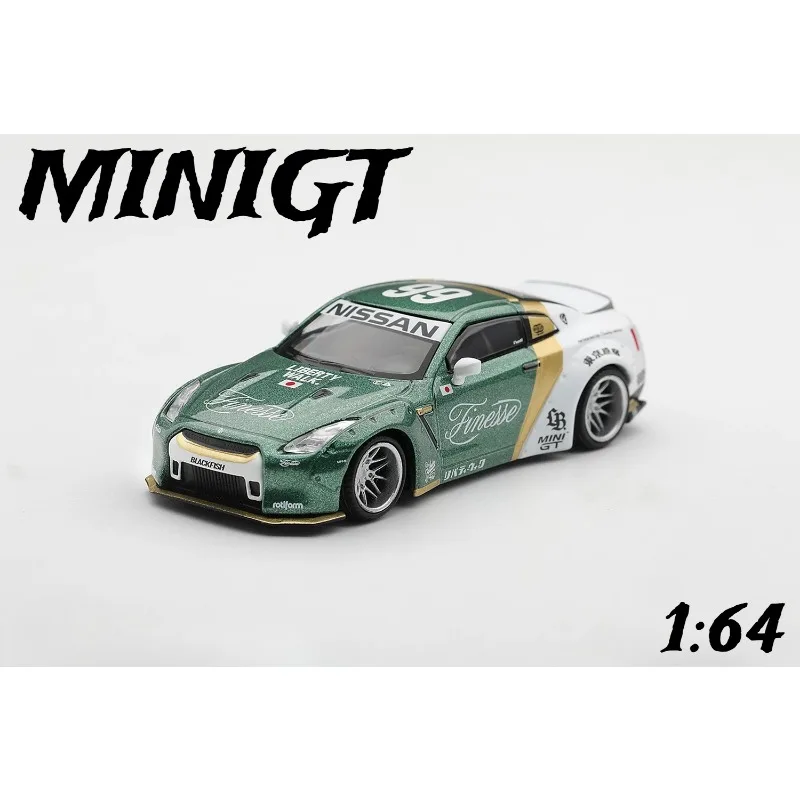 MINIGT 1:64 Nissan GTR (R35) LB WORKS Type 1 Die Casting Alloy Car Model Desktop Ornament Collection Souvenir.