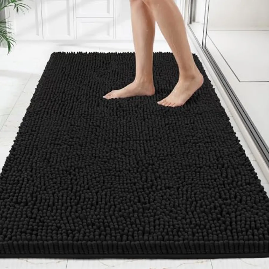 

Bathroom Rugs Mat 60 x 36 Thick Soft Absorbent Chenille Bath Rugs Rubber Backing Bath Mats for Bathroom Floor Tub Shower Bedroo