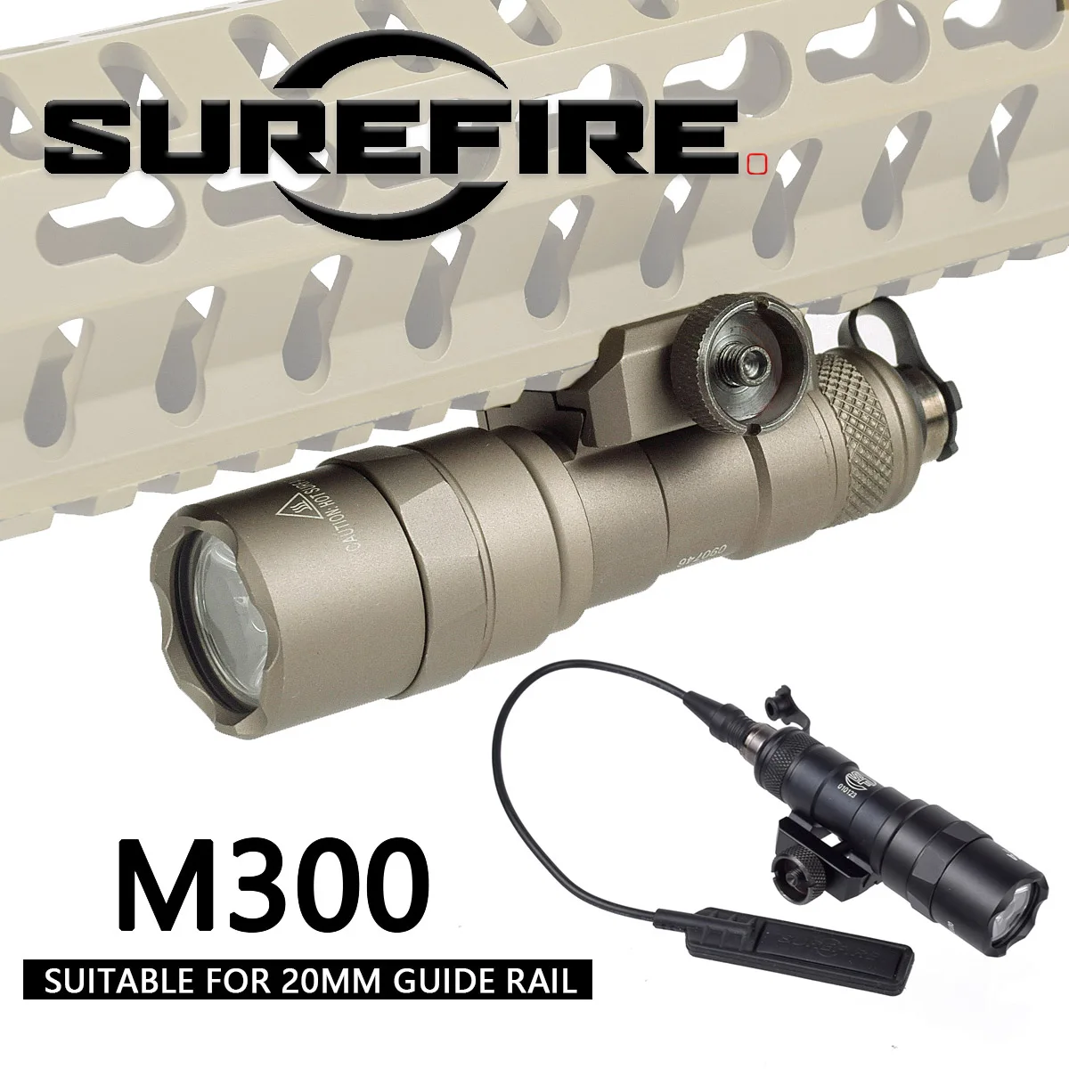 Tactical SureFire Airsoft M300 M300B M300C SF Scout Weapon LED Hunting Light Pressure Switch Button Switch AR15 Rifle Gun Lamp