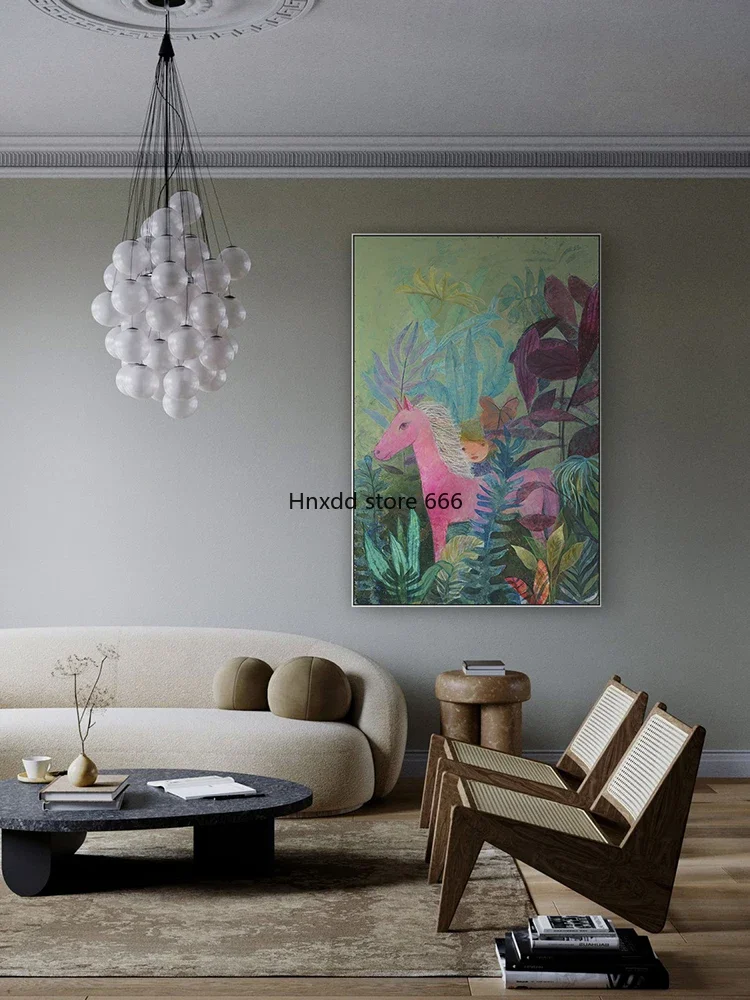 Large size genuine printmaking entrance painting, finding the way through flowers