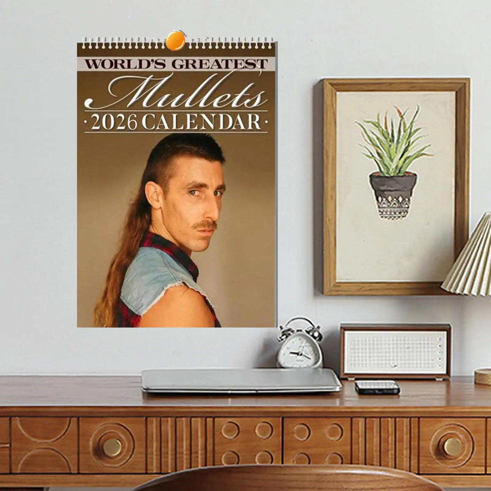 2026 the World Greatest Mullet Calendar Funny Wall Hanging Calendar Daily Scheduling Planners Family Calendars
