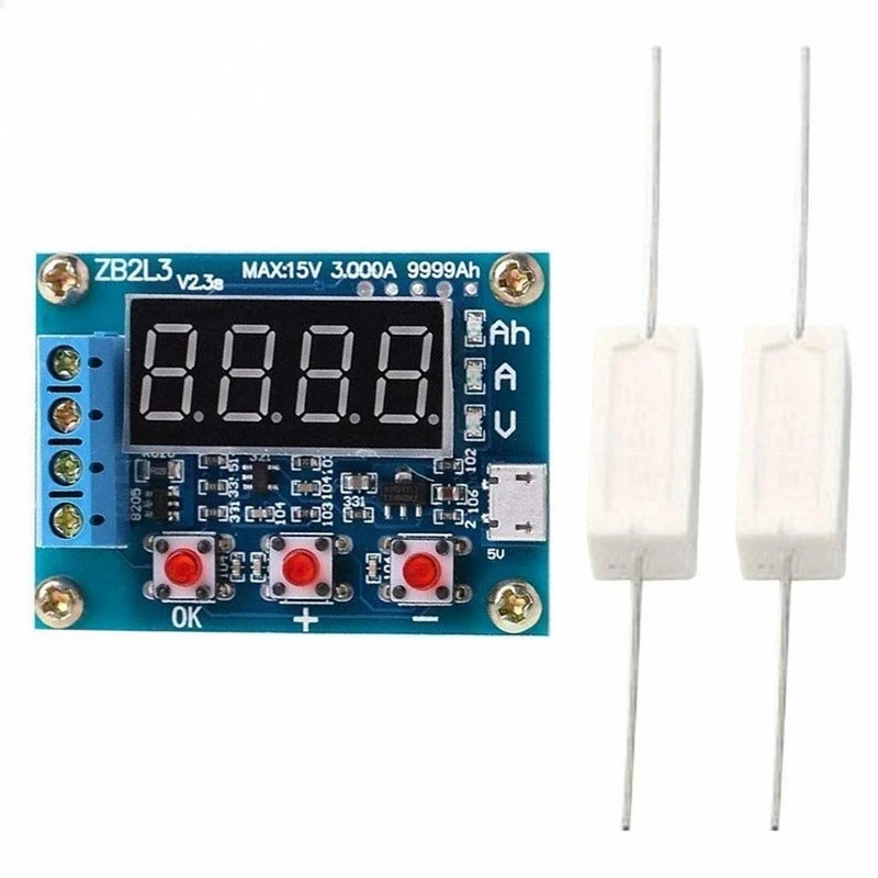 5pcs ZB2L3 18650 Li-ion Lithium Battery Capacity Tester + Resistance Lead-acid Battery Capacity Meter Discharge Tester 1.2v 12v