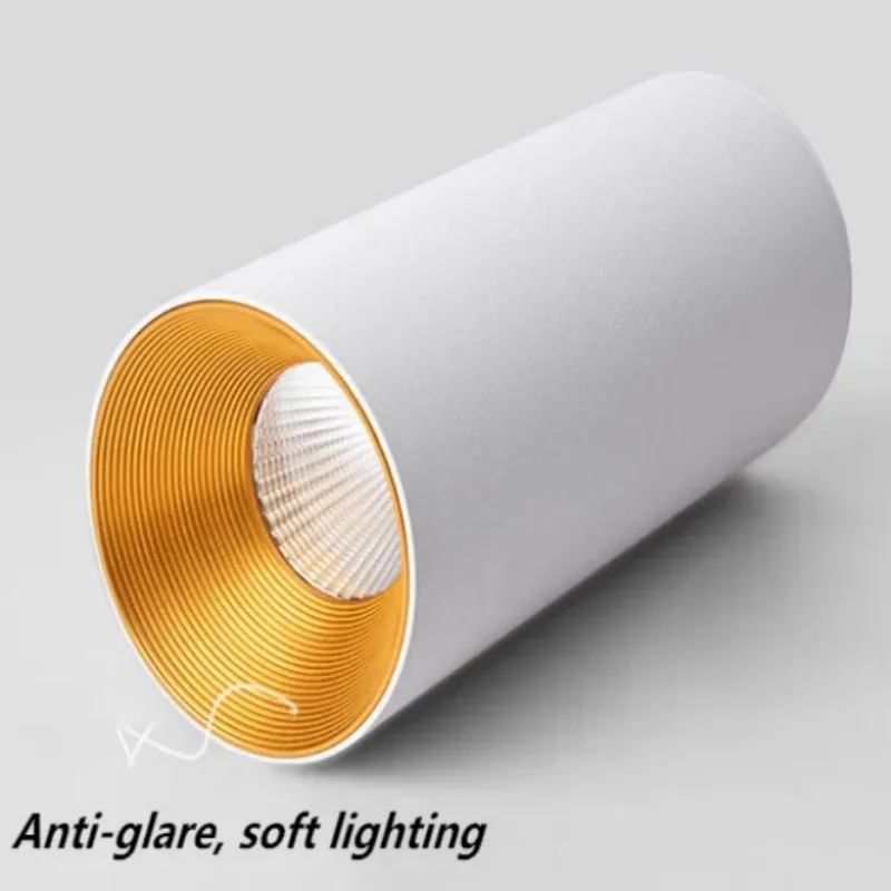 Surface Mounted Cylindrical LED COB Downlight Gold Reflector 7W 10W 12W 15W LED Ceiling Bulbs Lamp Spot Light LED Downlight
