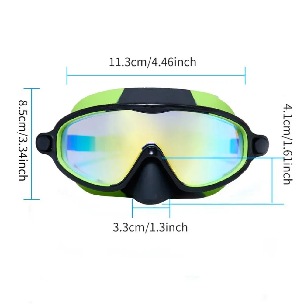 No Leak Wide View Kids Swimming Glasses Nose Cover Anti-Fog Toddlers Diving Glasses Silicone UV400 Swimming Eyewear Aged 3-15 view 6