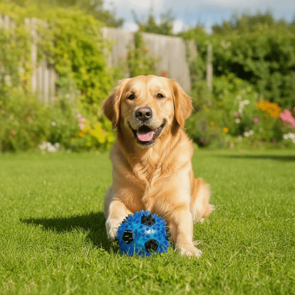 Funny Elastic TPR Dog Chew Ball Bite Resistant Colorful Squeaky Dog Chasing Bounce Ball Pet Chew Outdoor Play