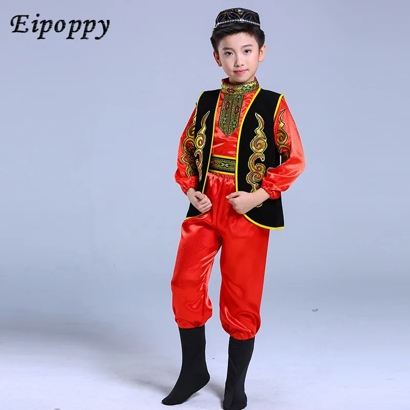 زي الرقص شينجيانغ للأطفال ، الفتيات أداء الأقليات ، Uygur