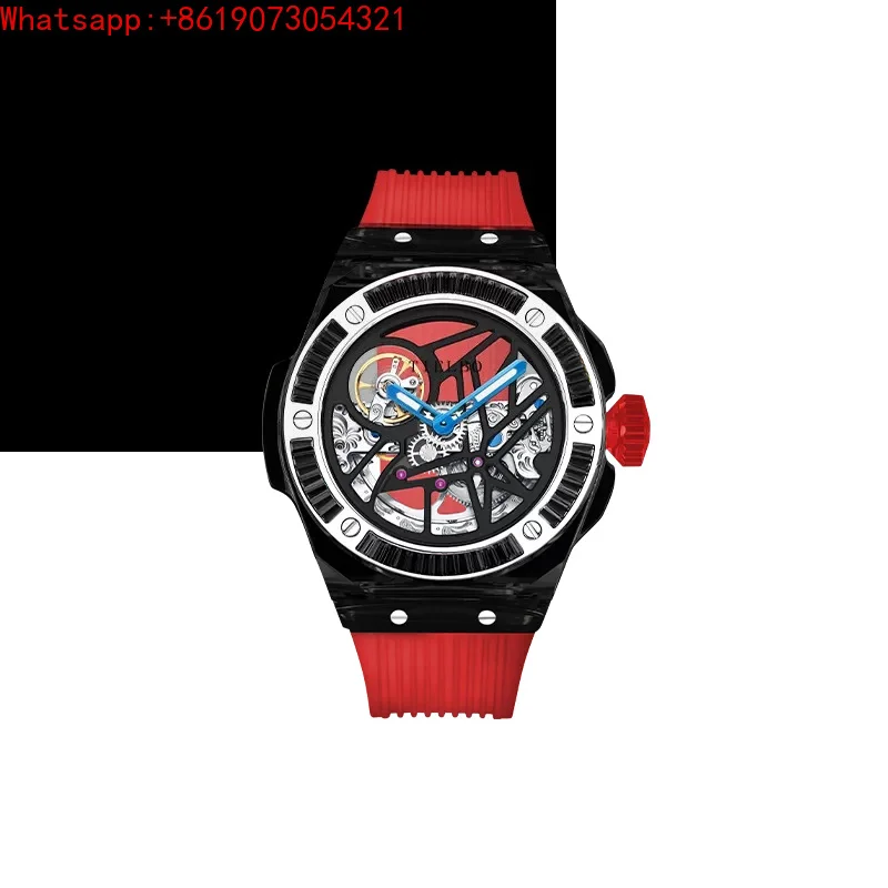 712 shopping mall same watch men's and women's rainbow automatic mechanical hollow trend waterproof watch