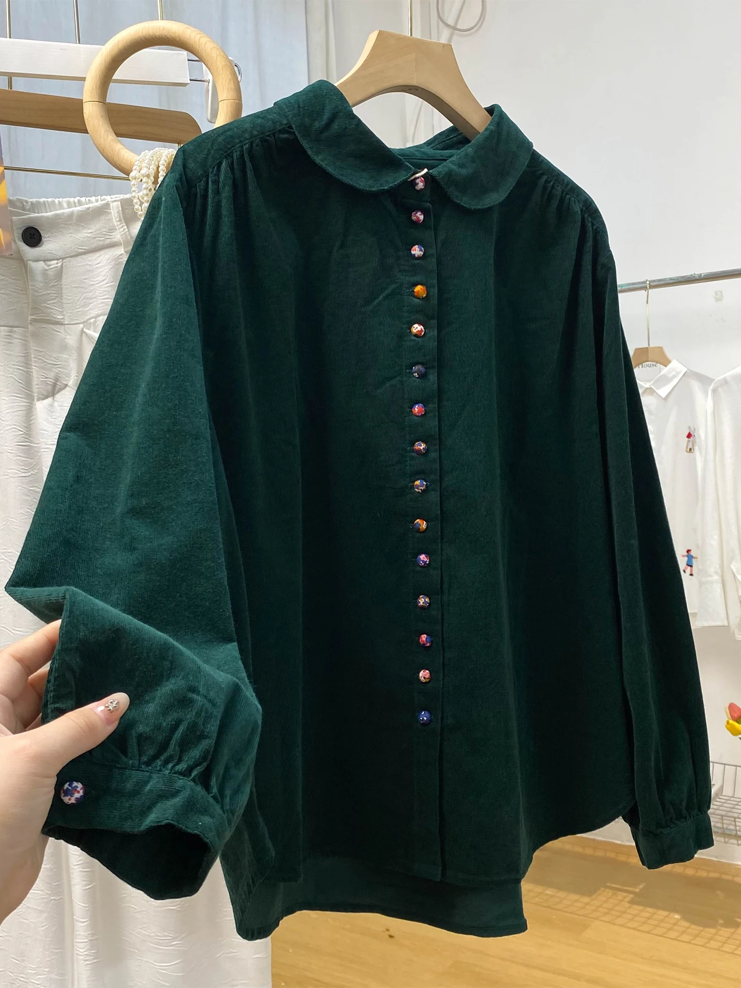 

Женское вельветовое пальто свободного кроя, осень-зима, новое повседневное универсальное пальто на одной пуговице, топ для поездок на работу, Long Sve