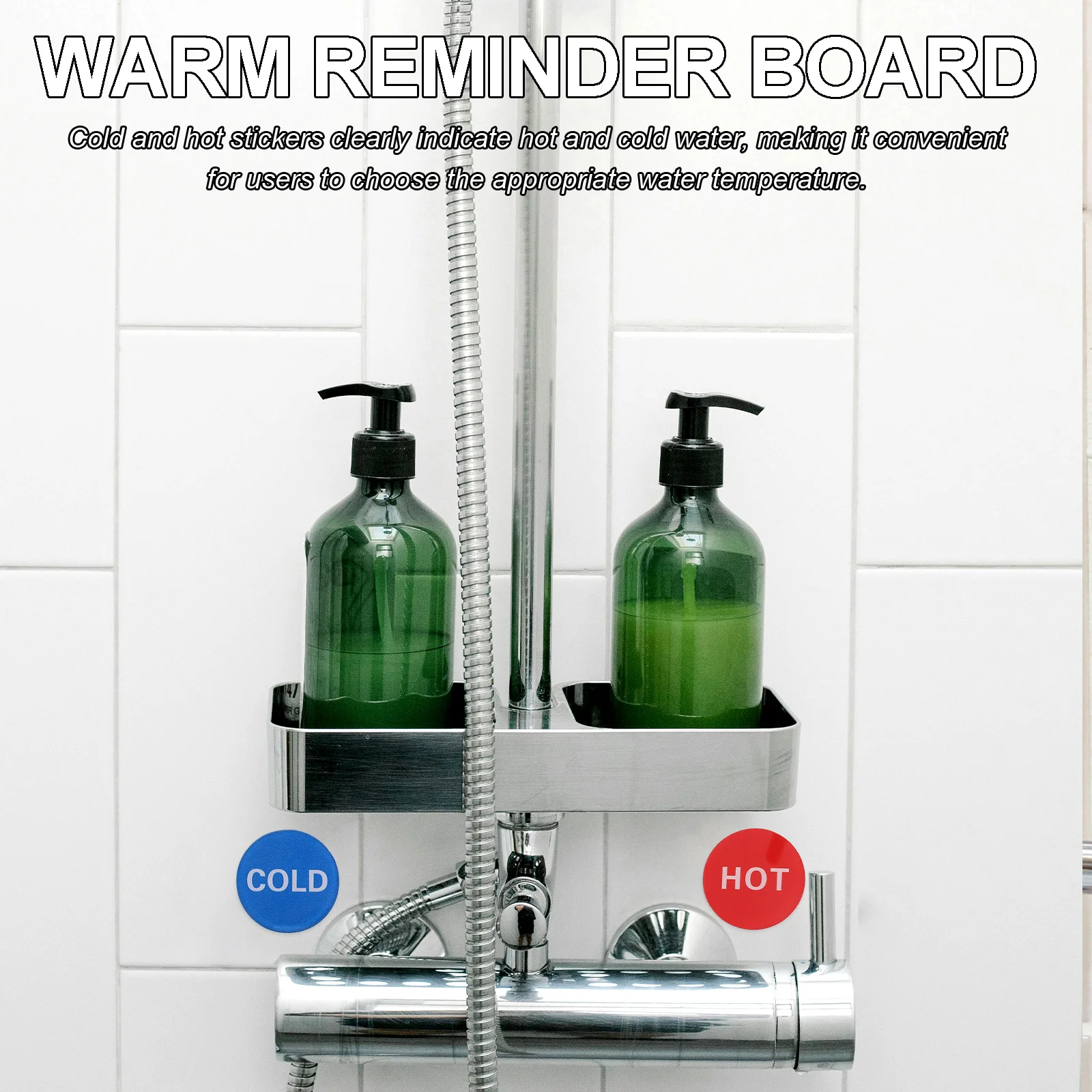 4Pairs Waterproof Faucet Labels Self Adhesive Hot Cold Stickers for Bathroom Kitchen Sink Water Dispenser Red Blue Design