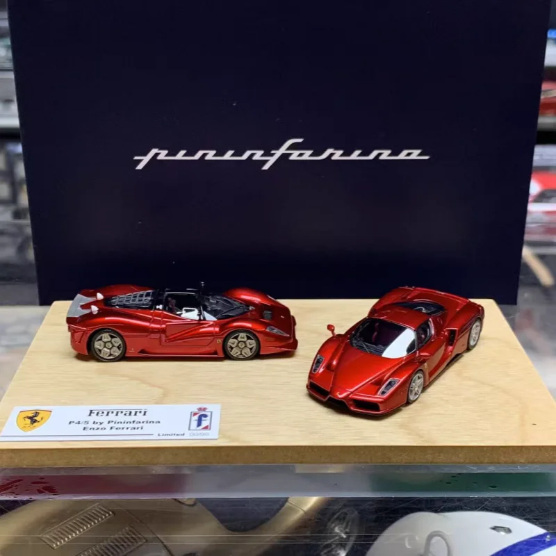 DMH 1:64 Conjunto exclusivo personalizado Pininfarina Enzo 330P4, modelo de carro de simulação em resina de edição limitada, decoração para adultos, brinquedo para meninos