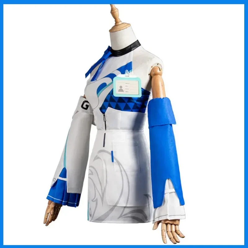 FC6Anime Game Wuthering Waves Yinlin Cosplay Costume GS 25 Wig Blue Dress Uniform  Woman Sexy Sailor Halloween Roleplay Sui@FC8！
