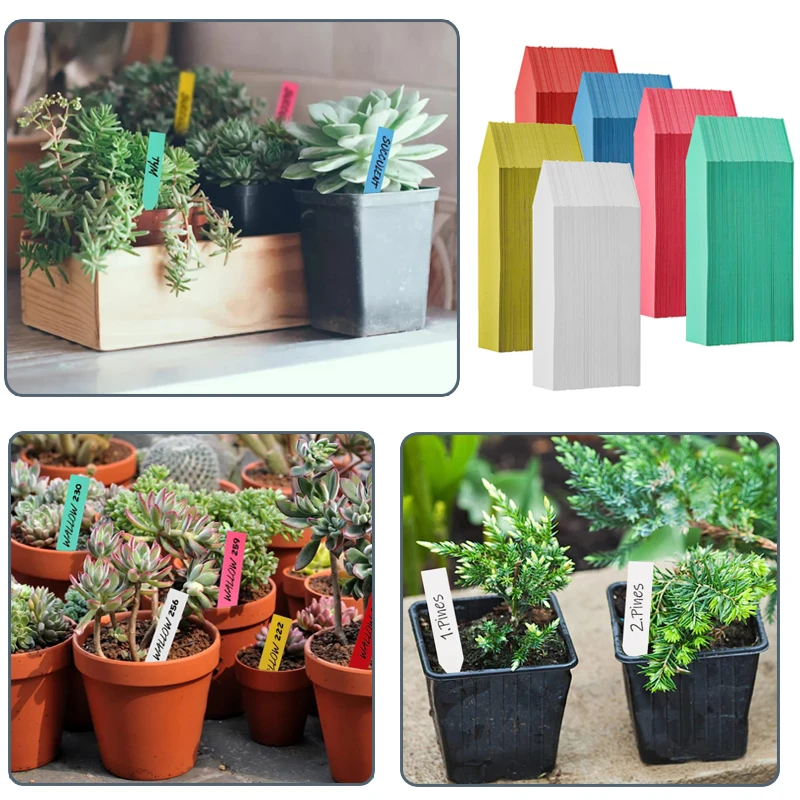 25/50/100 stücke Garten Etiketten Pflanzen klassifizierung Sortierung Zeichen Tag Ticket Kunststoff Schreib platte Brett Plug in Karte bunt – Detail 6