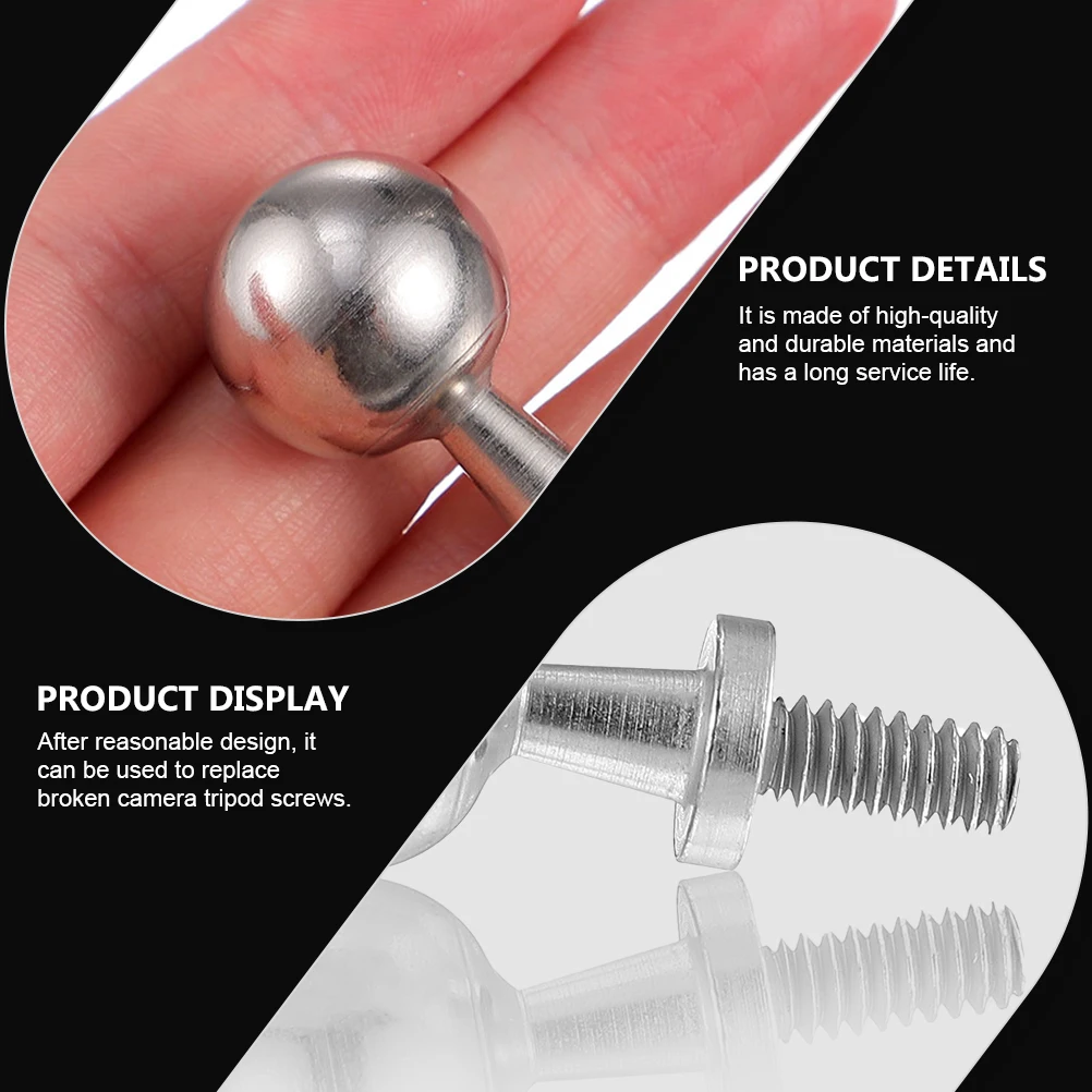 

Tripod Adapter Camera Screw Ball Replacement Steel Small Cradle Head Screw for Quick Release Plate Brackets Fixing Durable Long