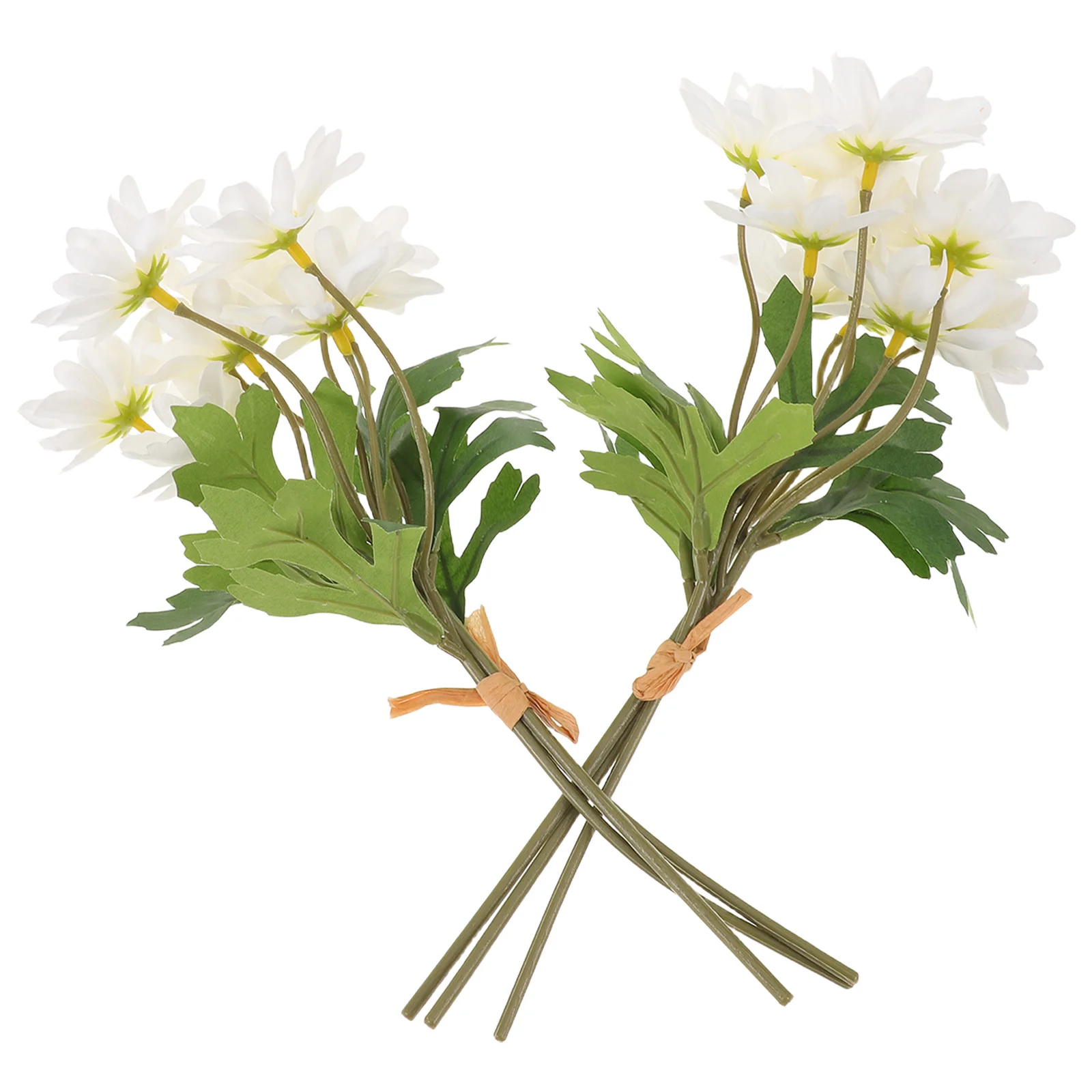 

2pcs Mini Artificial Daisies Faux White Flowers For Home Garden Decoration Outdoor Plastic Plants Small Fake Wildflowers With