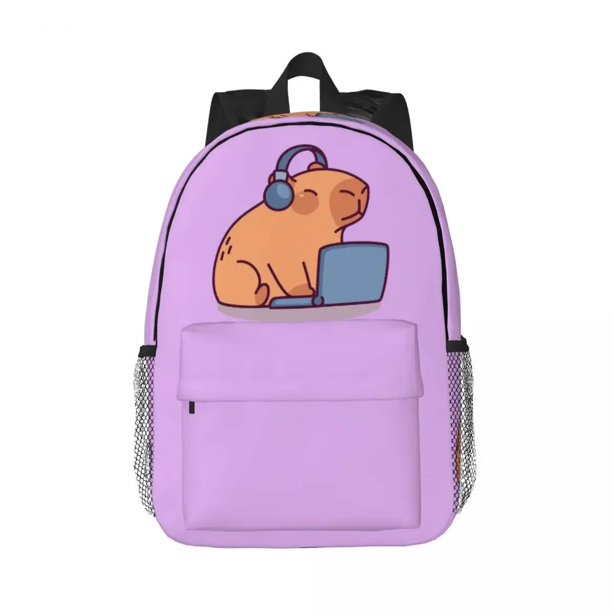 

Cute Capybara Loves Bubble Tea Backpack Hot Sale Daypack Large Capacity Boy Girls BookBag Shoulder Bags for Men Women School Bag