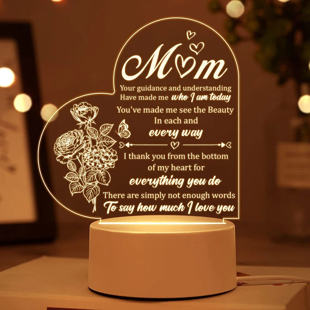 

To My Mom NEW Led Night Light For Home Room Decoration Nightlight Birthday Party Decor Gift Kids