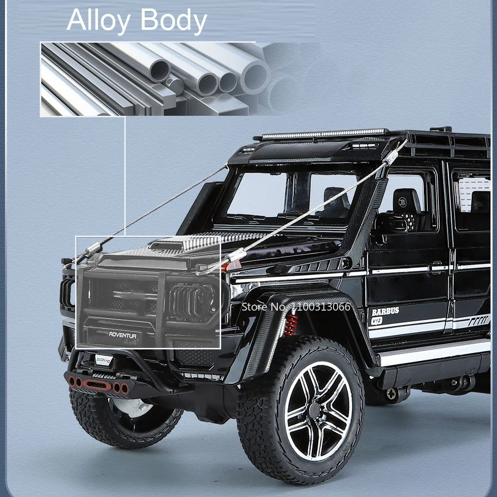 1/24 Metal G550 Models Cars Toys Adventure Edition With Light Sound Off-road Wheel Pull Back SUV Vehicle Children Birthday Gifts