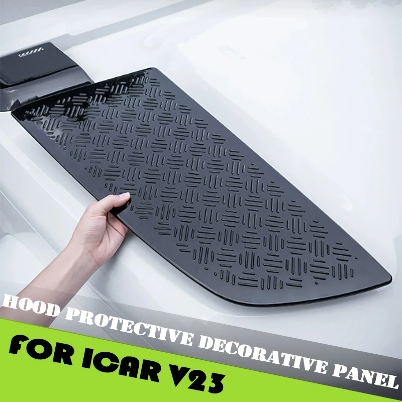 

Защитная декоративная панель на капоте автомобиля, подходит для Chery ICAR V23 2025 2026, модифицированные декоративные наклейки на капот автомобиля, модифицированные аксессуары