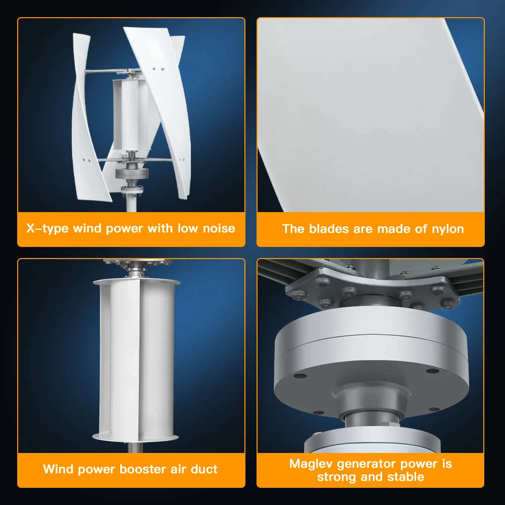 SMARAAD Poland Fast Shipping Wind Turbine 2000W Vertical Generator Permanent Magnet Suspension Low Wind Start Household 220V