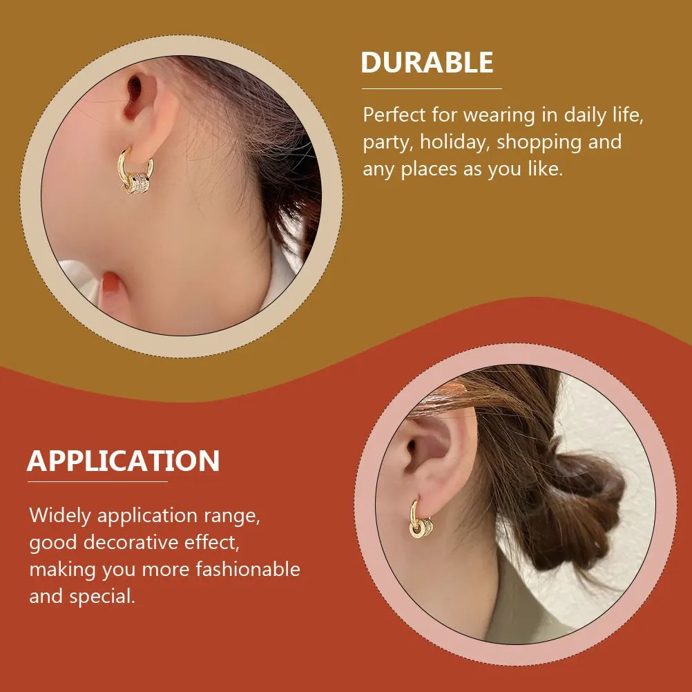 

1Pair Metal Wind Earrings Women Hoops Jewelry Chic Minimalist Design Comfortable Skin Friendly Ear Accessories Fashion Daily