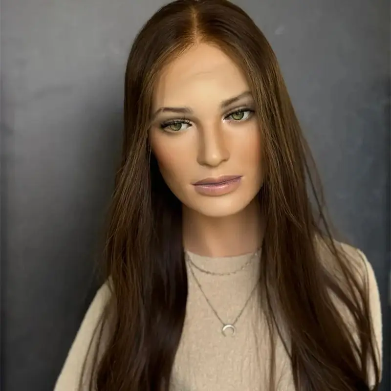 

30 Inch Super Long Loose Wave Wig Ombre Brunette Brown Balayage Wig Natural Dark Roots High Quality Synthetic HD Lace Front Wig