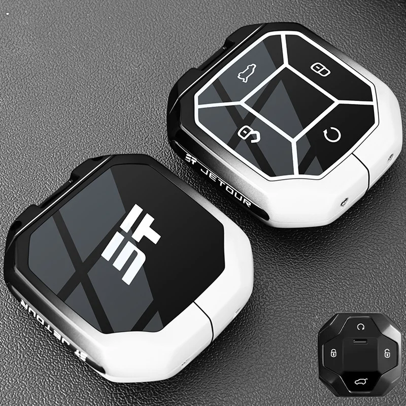 Car Zinc Alloy TPU Key Cover Case For Chery Jetour Traveller 2023 2024 2025 Jetour T2 T1 Freedom Smart Remote Control Key Shell