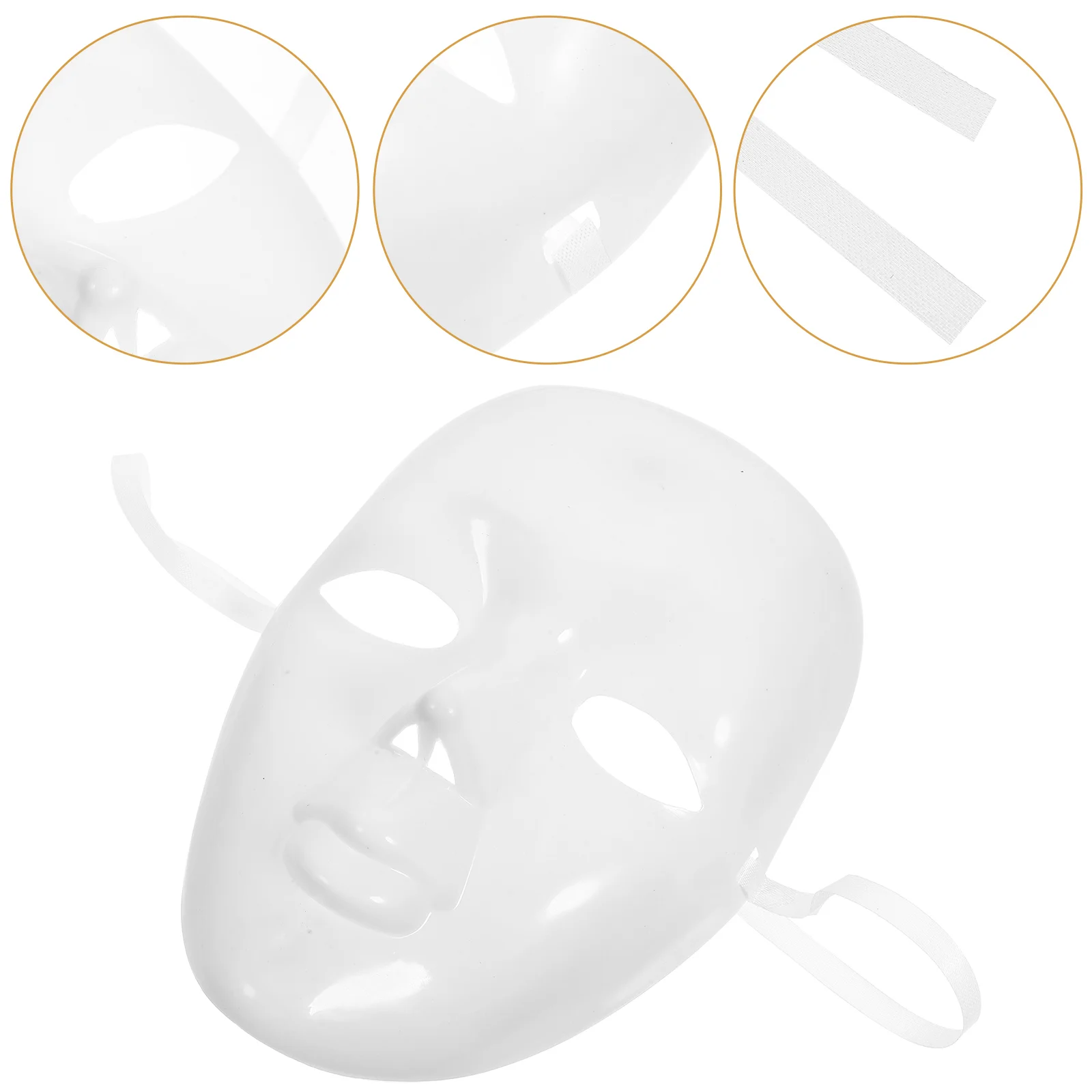 Máscara masculina completa halloween masquerade adereços branco para decorar rosto traje circo cabine de foto facial feminino