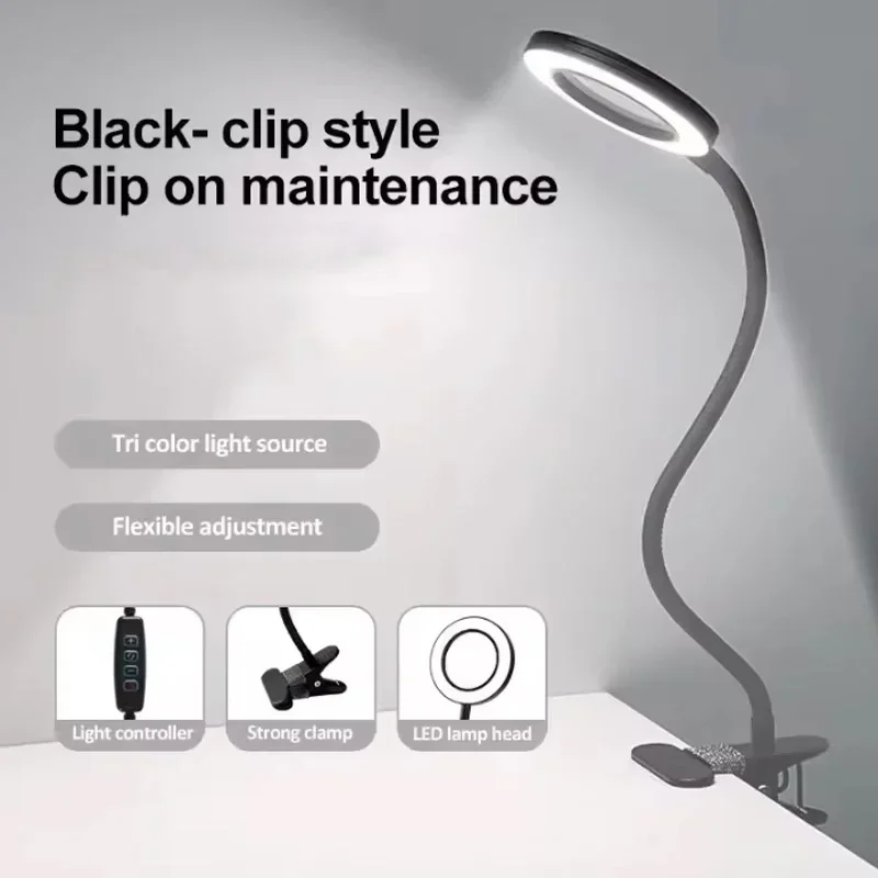 Vielseitige Schreibtischlampe mit 3-Farben-LED, flexiblem Glas und Einbaudesign für Heimgebrauch, Lesen, Reparaturen, Schönheitspflege und Untersuchungen – Detail 1