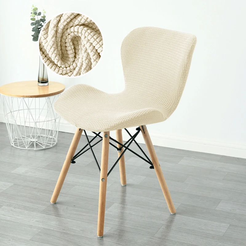 Pokrowce na krzesła z polaru w kształcie motyla Rozciągliwe, jednokolorowe, zakrzywione pokrycie siedziska Zmywalne krzesła do jadalni Pokrowiec Kuchnia Hotel