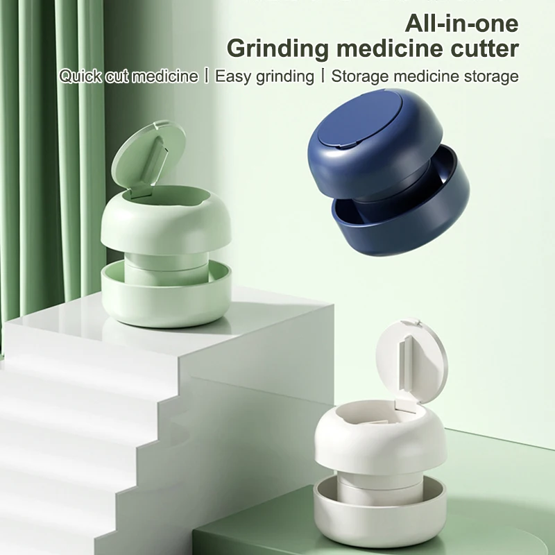 2 In 1 Multifunctional Pill Grinder, Portable Pill Grinder & Cutter, Stainless Steel Blade Pill Cutting Dispenser Organizer view 6