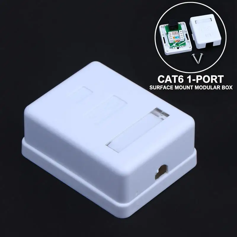 Cat6 RJ45 Surface Mount Box Non-Shielded Single Port: 8P8C ABS Network