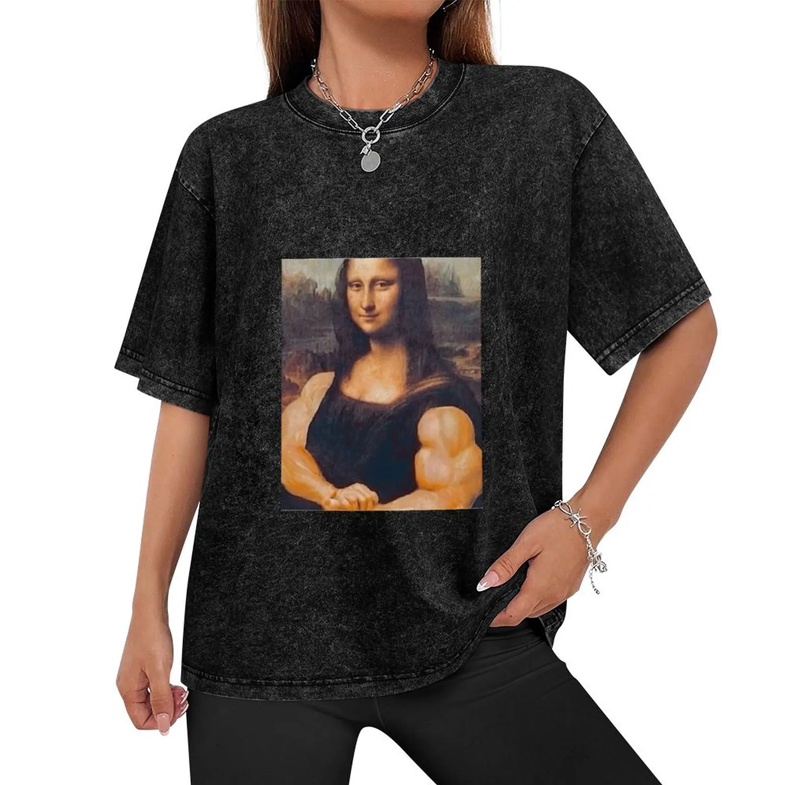 The Mona Lisa with muscles Classic T-Shirt custom shirt essential t shirt cheap stuff men clothing