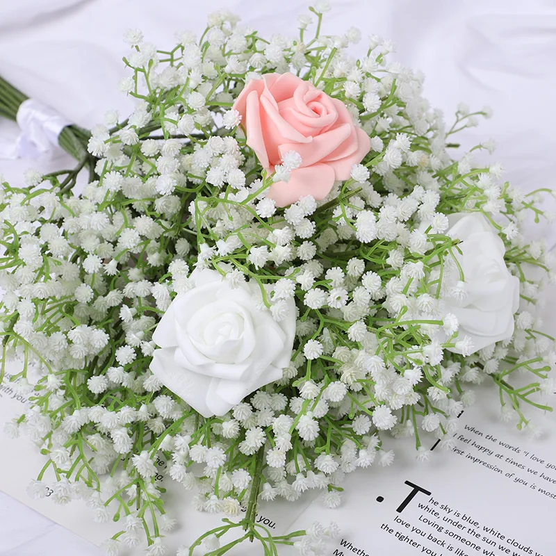 

1PC Dried Baby Breath Flower Bouquet Natural Dry Flowers Gypsophila Valentines Day Wedding Decor Home Table new year Decorations