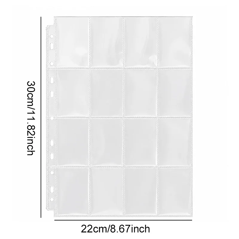 Bulk 16-Grid Card Protector Sleeves – Clear Plastic Sheet Inserts for Collectible Cards, Photo Albums & Hobby Scrapbooking TMZ
