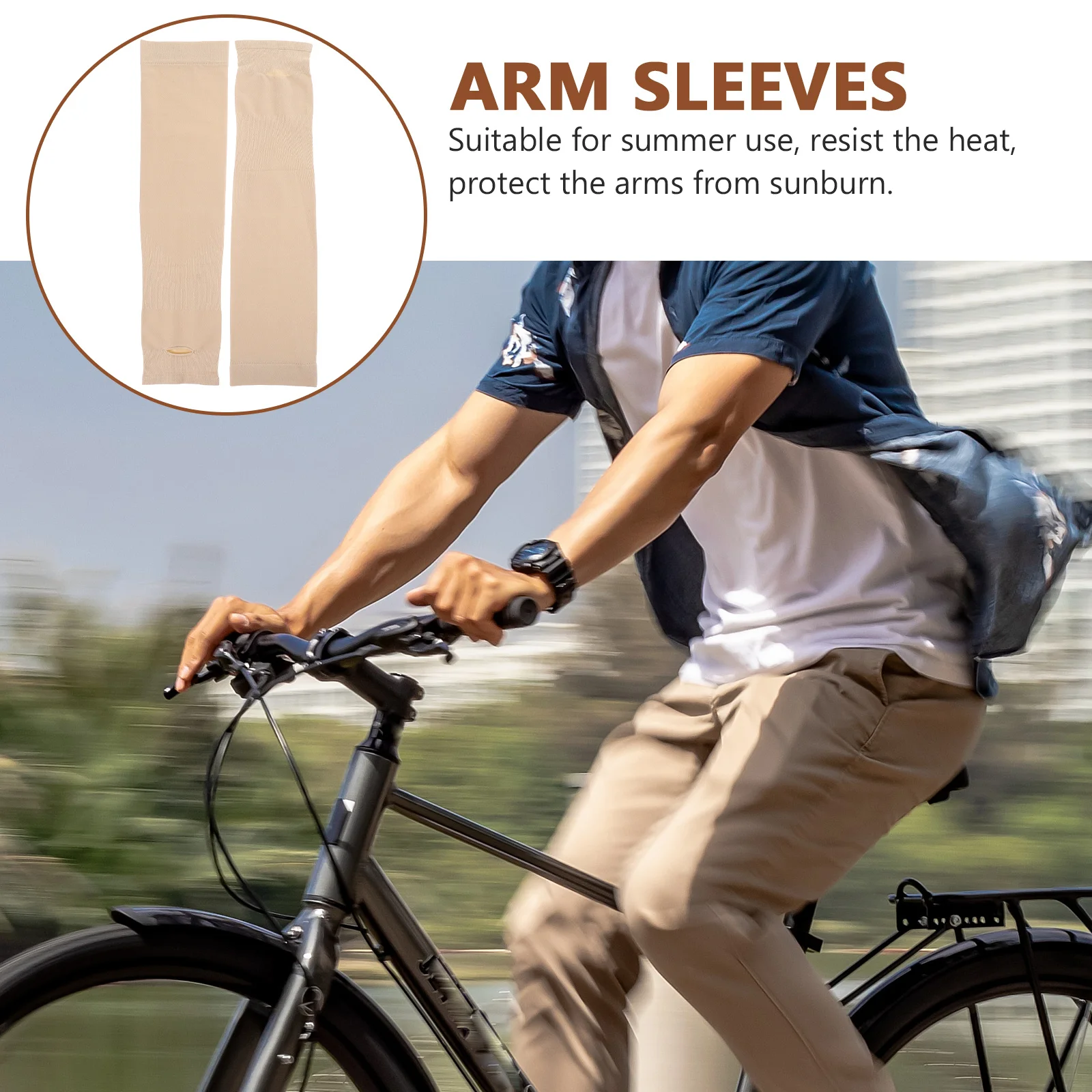 

4Pairs Uv Protection Arm Sleeves Cooling Sun Blocking Outdoor Sports Cycling Running Anti Slip Cuffs Sun Screen Sleeves