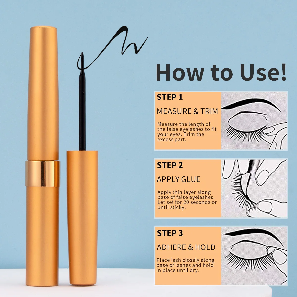 กาวติดขนตาปลอมแบบใช้แล้วทิ้ง กาวติดขนตาแห้งเร็ว กันน้ํา ยาวนาน ป้องกันภูมิแพ้