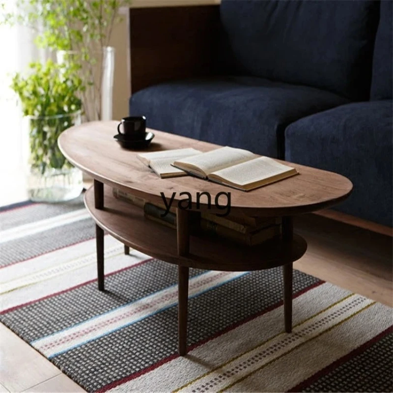 

CX Modern Simple and Simple Coffee Table Small Table Small Apartment Living Room Black Walnut round Coffee Table