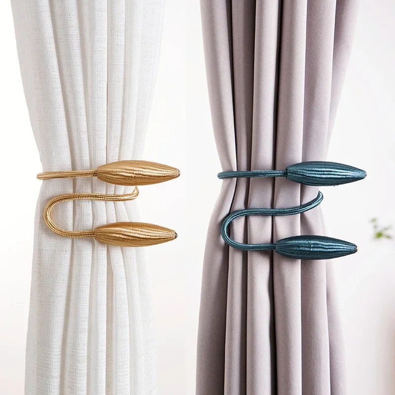 1pcs Arbitrary Shape Strong Curtain Tiebacks Plush Alloy Hanging Belts Ropes Curtain Holdback Curtain Rods Accessoires