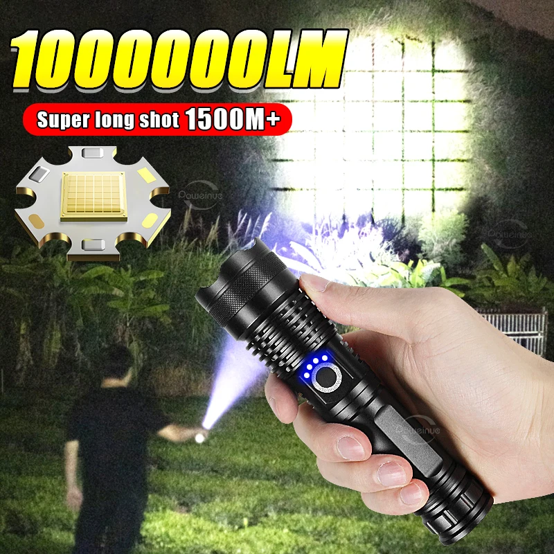 Super XHP360 LED Flashlight 18650 Usb Rechargeable High Power Tactical Flashlights XHP70 Powerful Torch IPX6 Waterproof Lantern