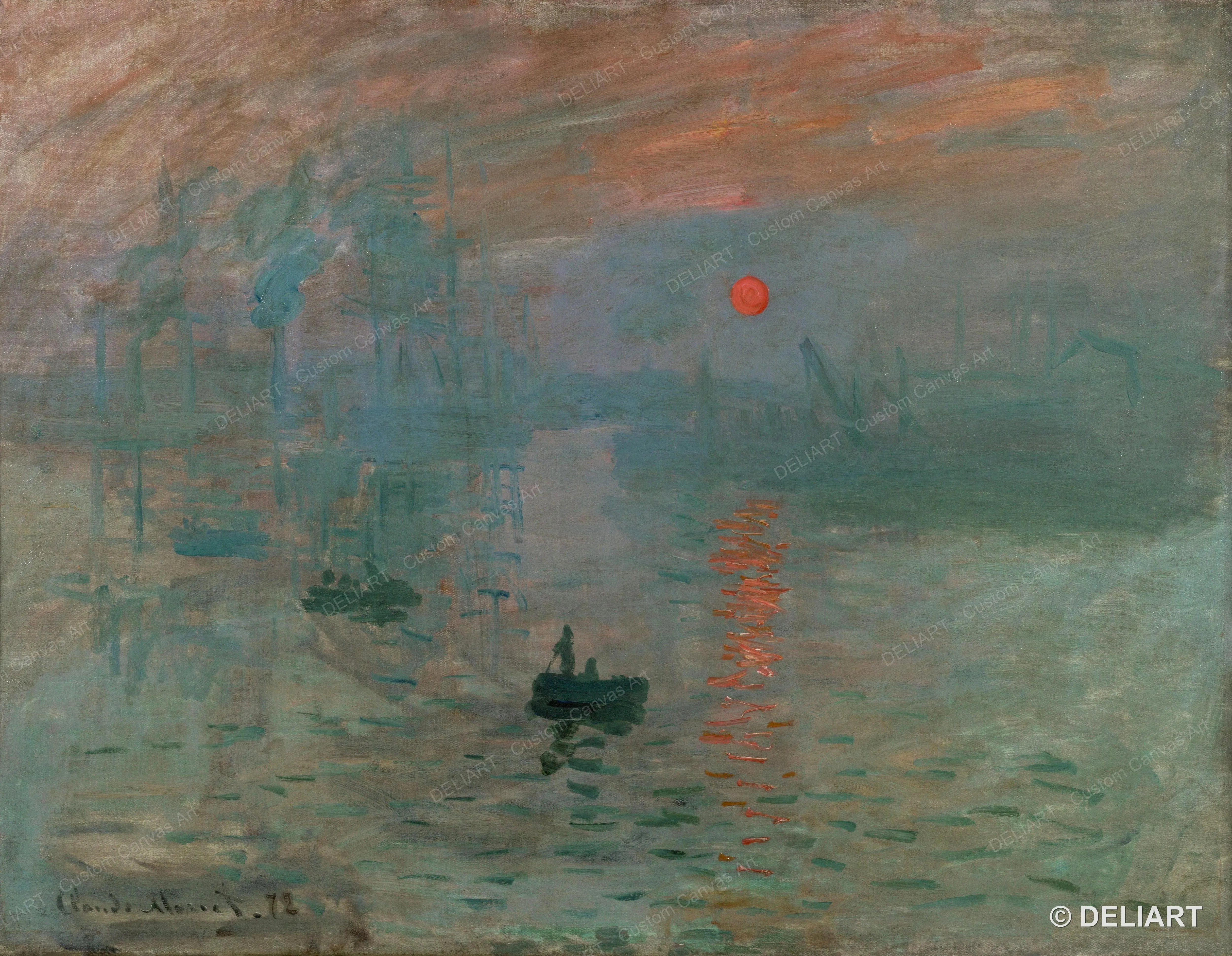 1 PC Claude Monet Canvas Wall Art Water Lilies Impression Sunrise Poppy Field Famous Painting Poster Living Room Decor Unframed