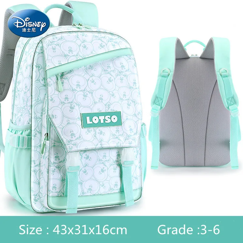 Disney Lotso Girls School Bags Grade 3-6 Middle Primary Student Shoulder Orthopedic Backpack Large Capacity Mochilas Escolares