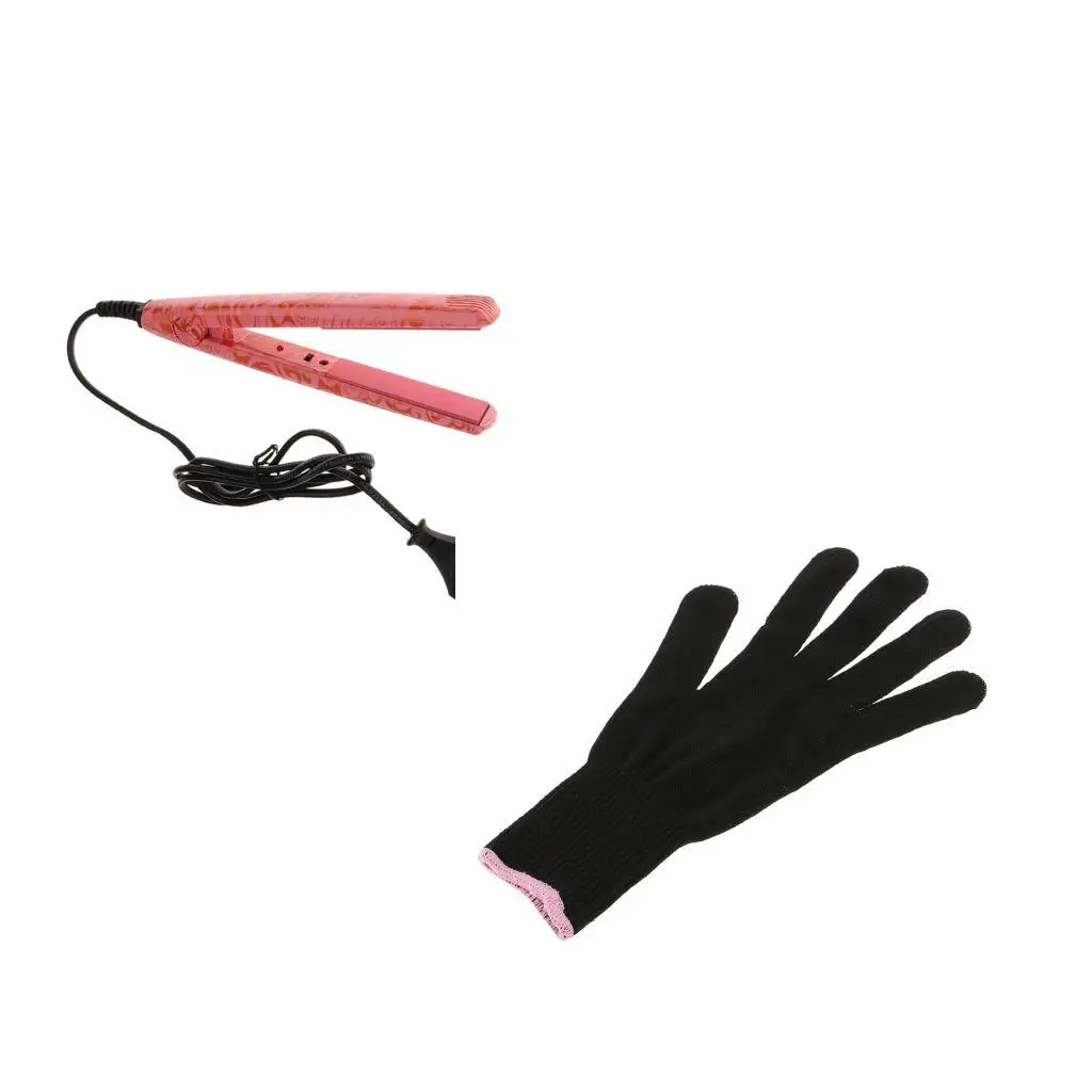 Heat Proof Hair Iron Glove Black Cotton Universal Size Styling Tool Hand Guard for Salon and Home Use