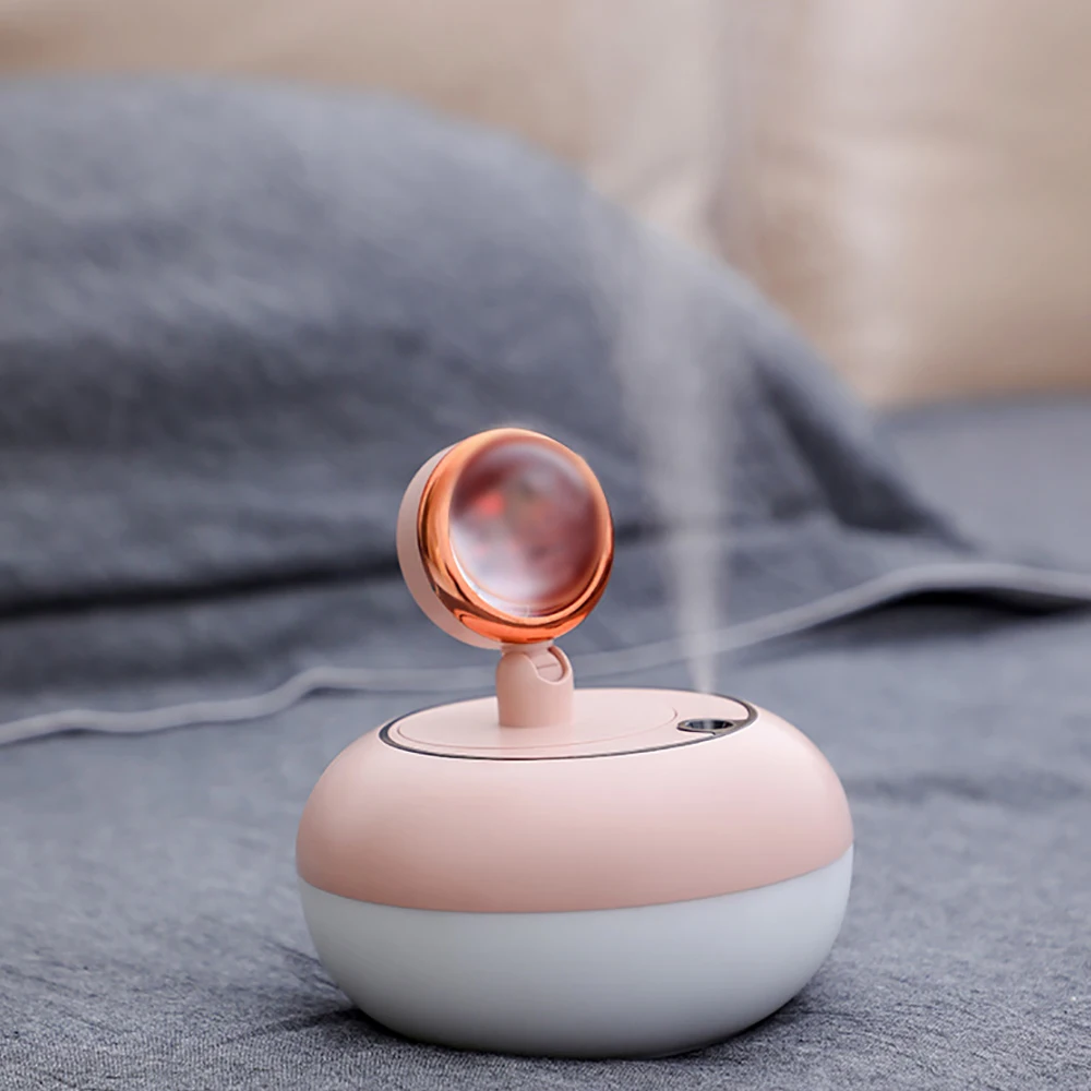 NEW Sunset Night Light 2 In 1 Mini Wireless Sunset Lamp Air Humidifier Diffuser Desktop For Home Office Take Photos