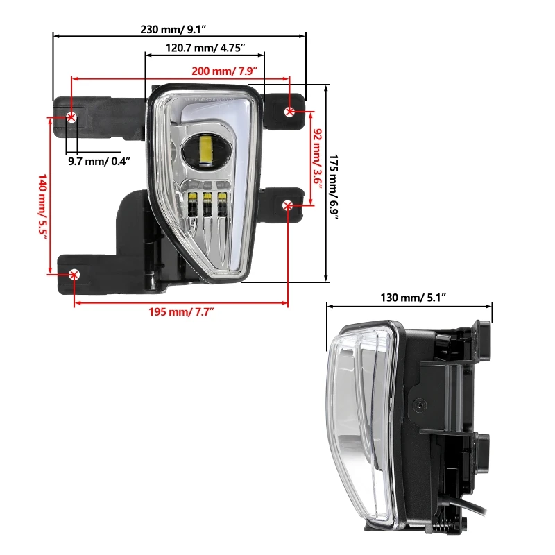 12V LED Fog Lights IP67 Waterproof for Chevrolet Silverado 1500 2016-2018 45W 6500K Front Bumper Driving Fog Lamp Black Chrome