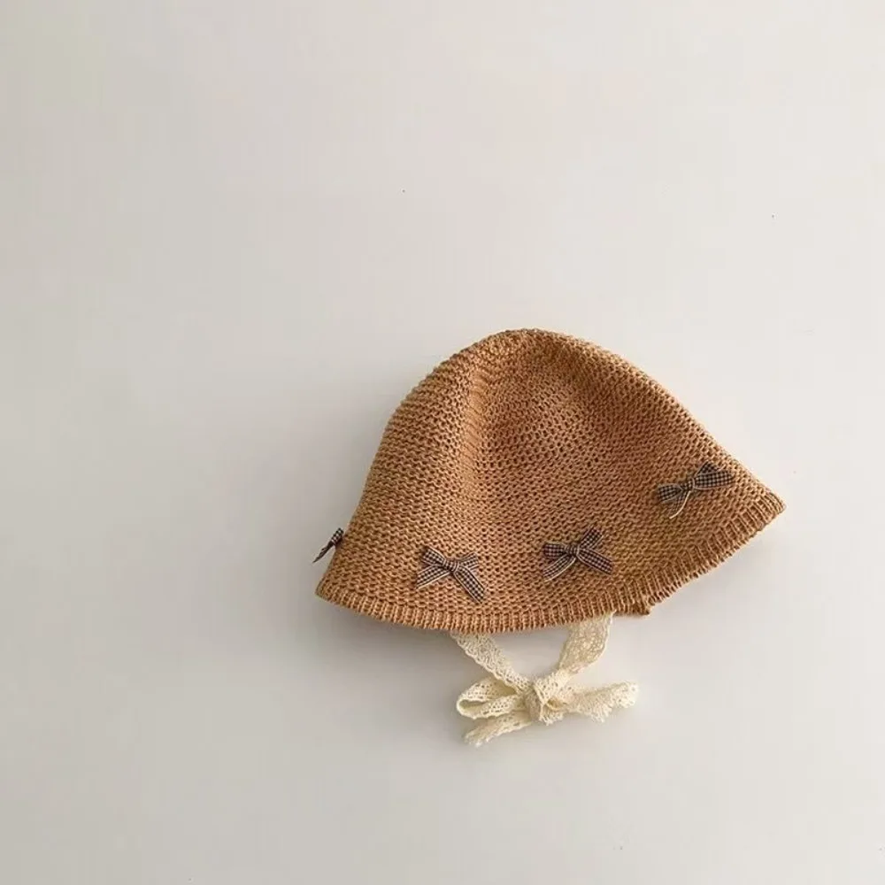 

Fashion Summer Baby Straw Hat Bow Travel Lace Straw Hat Beach Outdoor Children Panama Caps for Girls