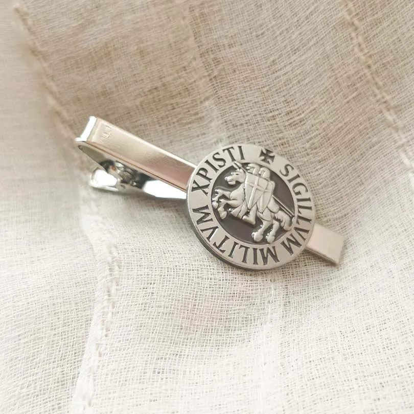 100pcs Masonic Knights Templar Masons Fashion Men's Neck Bar Freemason Tie Clip Sheild Seal Crusaders Solomons Temple