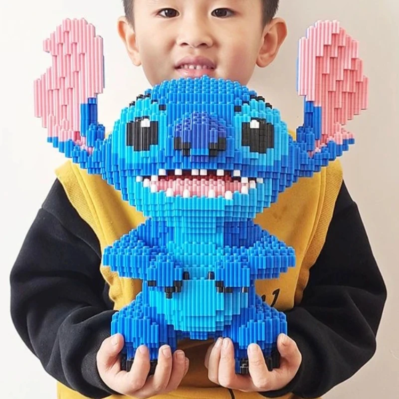 Stitch Block Assembly Toy para crianças, puzzle gigante, decoração desktop, presente de aniversário, entrega rápida, novo