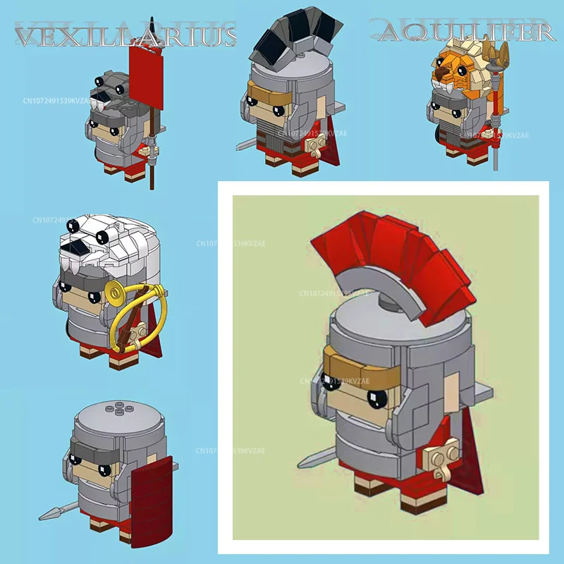 MOC Roman Legion Medieval War Soldier Set Brickheadz Building Block Dagger Soldiers Toy Collection Bricks Model Christmas Gift