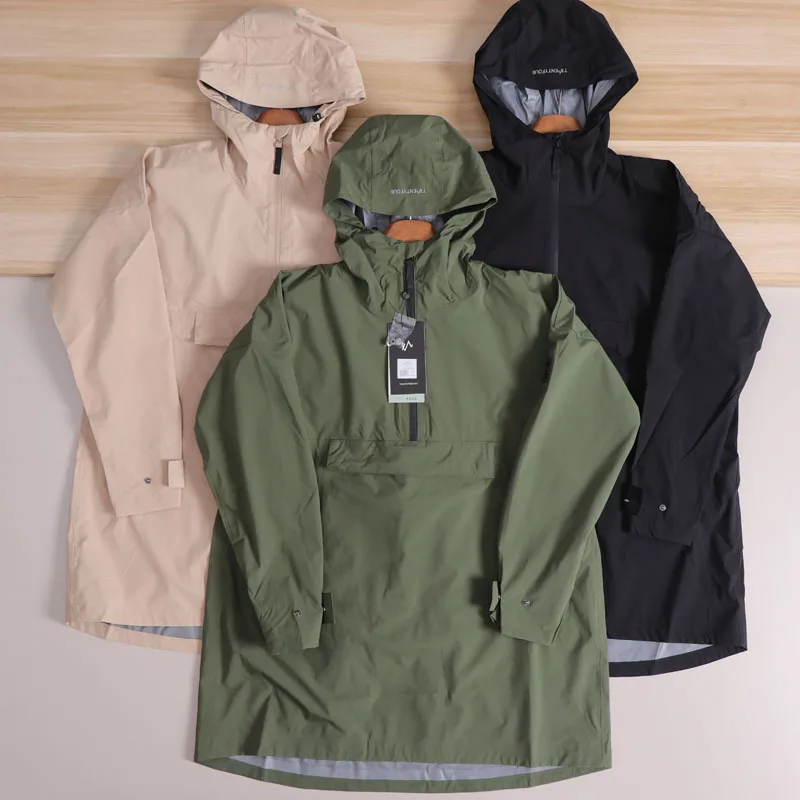 Jaet de longitud media para hombre al aire libre, impermeable, transpirable, capa en T, cremallera pegada, capucha, fibra de poliéster, abrigo largo Sve