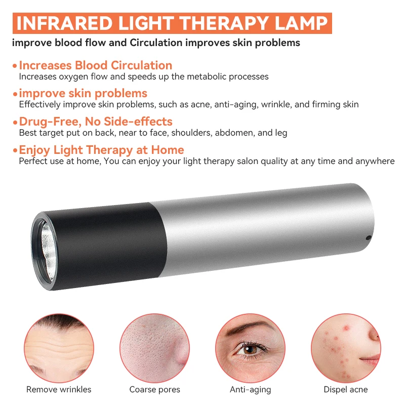 Lampe de thérapie à la lumière rouge, lampe de poche Rechargeable, élimination des cicatrices, Anti-araignée, taches de blanchiment des veines, favorise le collagène, soins pour la peau